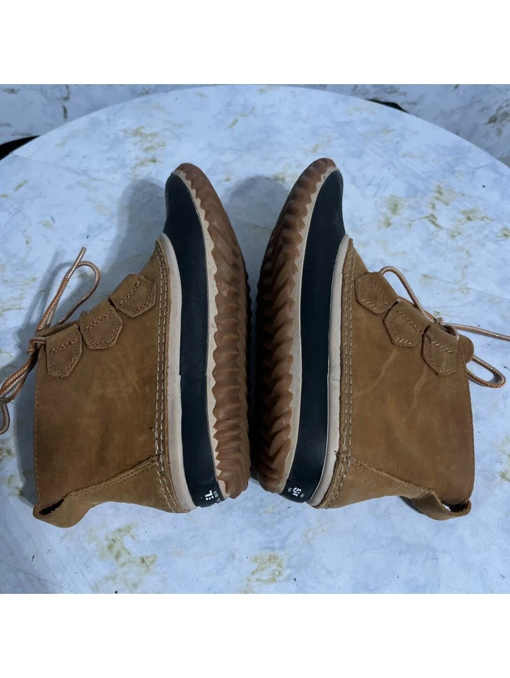 Sorel Out N About Womens Size 6.5 Shoes Brown Leather Lace Up Comfort Duck Boots